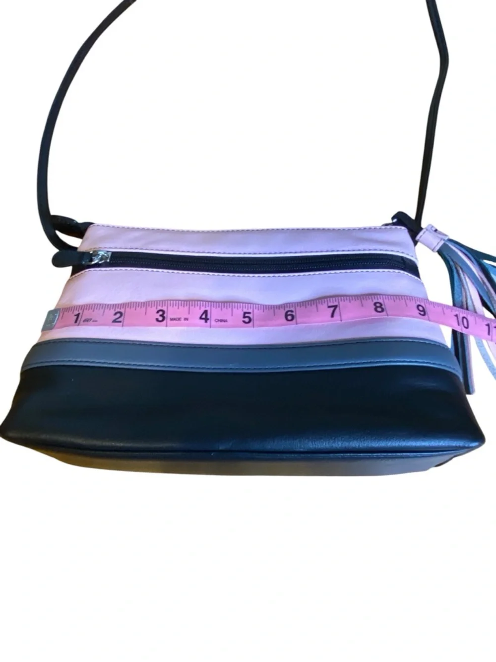 iLi New York Black Pink Leather Crossbody Bag